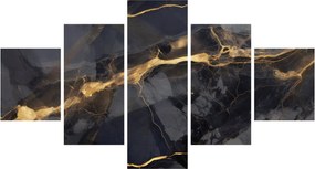 Obraz - Czarny - złoty dekor (125x70 cm)