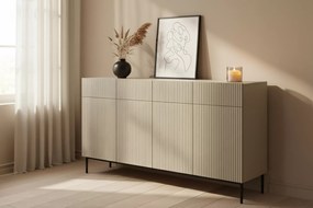 Komoda z szufladami Nicole 200 cm - kaszmir / czarne nóżki