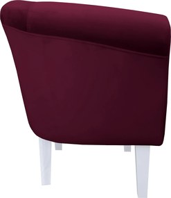Fotel Milo tkanina Welur wygodny fotel tapicerowany do salonu i sypialni : Kolor nogi - Biała, Kolor tkaniny - VELVET - MG02, Wysokość nogi - 20 cm