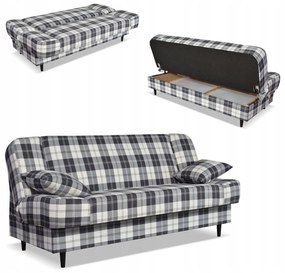 Kanapa sofa Sally rozkładana f spania Family meble krata granatowo - biała