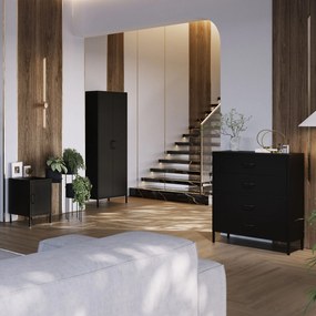 Szafa na ubrania metalowa loftowa czarna: Modern FLAVIO 800 x 1850 x 450 mm