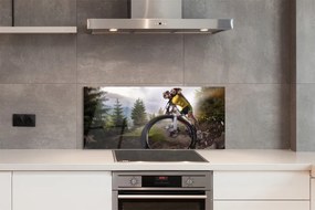 Panel szklany do Kuchni Rower w Górskiej Scenerii