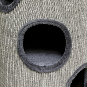 PawHut Drapak dla Kota 3 Poziomy Mata Sizalowa Szary Stabilny i Trwały 38x38x70cm Idealny dla Kotów | Aosom PL