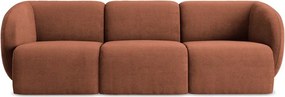 Sofa z tkaniny szenilowej w kolorze terakoty 244 cm Lani – Makamii