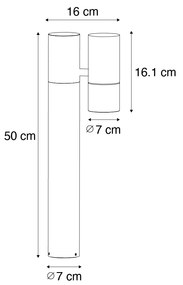 Zewnetrzna Stojąca lampa zewnętrzna czarna 50 cm regulowana - Duo Nowoczesny Oswietlenie zewnetrzne