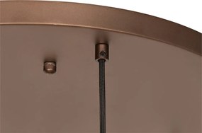 Lampa wisząca w stylu art deco ciemny brąz z bursztynowym szkłem 7-świateł - Sandra