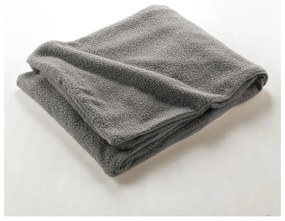 Szary polarowy koc 180x220 cm Curly Wooly – douceur d'intérieur