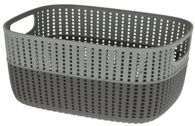 Plastikowy koszyk Duo, szary, 38 x 28,5 x 17,1 cm