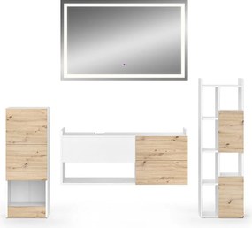 Zestaw mebli łazienkowych biały 105x43x45 alf