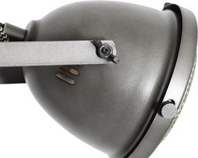 Industrialna lampa podłogowa stalowa z drewnem 2-światła - Emado