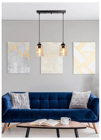 Czarna lampa wisząca ze szklanym kloszem 10x44 cm Felis – Candellux Lighting