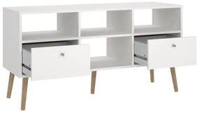 Biała szafka pod TV 117x61 cm Bodo – Tvilum
