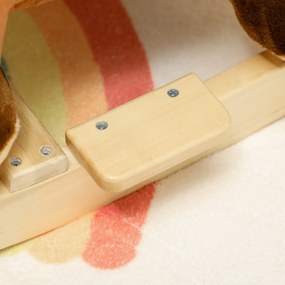 AIYAPLAY Konik na biegunach dla dzieci, pluszowy renifer z kołysankami, dla 18-36 miesięcy, 65 x 35 x 59 cm, brązowy