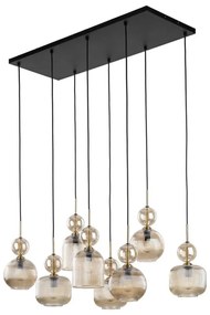 Žyrandol na linkach SOPHIA 8xE14/10W/230V czarny/przydymiony beżowy