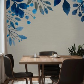 Fototapeta - Niebieskie liście (196x136 cm)
