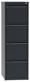 Metalowa szafa kartotekowa A4, 4 szuflady, kolor antracyt