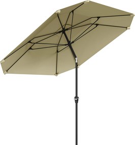 Outsunny 2,3 m Parasol bez bazy, Regulowany parasol tarasowy z korbką, Poliester, Aluminium, Włókno szklane, Beżowy