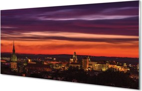 Panel Szklany Światła Nocnego Krakowa