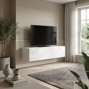 Szafka RTV wisząca GLOSSIA 100 cm do Salonu pod Telewizor - Biały
