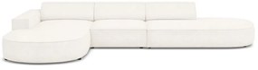 Beżowy narożnik (lewostronny) z materiału bouclé Jodie – Micadoni Home