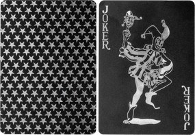 Karty pokerowe plastikowe - czarne / srebrne