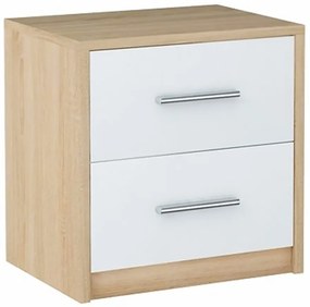 Minimalistyczna szafka nocna dąb sonoma + biały - Elopi