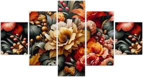 Obraz - Pomarańczowo-czerwone kwiaty (125x70 cm)