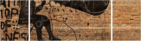 Obraz - Mężczyzna na rowerze w stylu Banksy (170x50 cm)