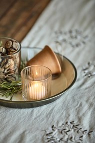 IB Laursen Szklany świecznik z mosiężnym dekorem ADORNED