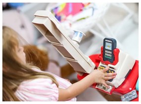Woopie sklep supermarket z wózkiem sklepowym waga kasa skaner + 48 akc.