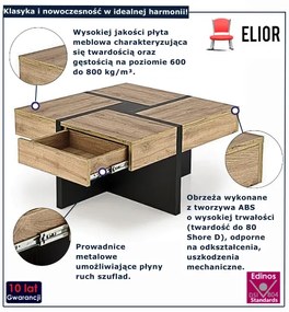 Stolik podwójny kawowy do salonu dąb złoty F0-W23