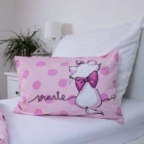 Różowa bawełniana pościel dziecięca do łóżeczka 100x135 cm Marie Cat "Merci" – Jerry Fabrics