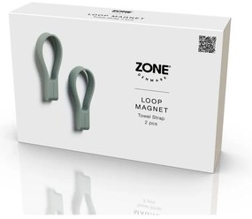 Szarozielony silikonowy klips do wieszania ręczników 2 szt. Loop – Zone