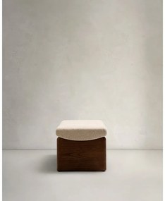 Beżowo-ciemnonaturalna ławka z tkaniny szenilowej Topaz – Kave Home