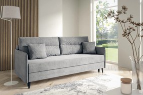 Kanapa tapicerowana BRAGA 208x98 cm szara z funkcją spania z pojemnikiem nowoczesna