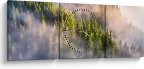 Obraz górskiego krajobrazu (z zegarem) (90x30 cm)