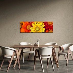 Obraz kwiatów (z zegarem) (90x30 cm)