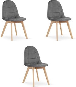 Krzesło Valora NUUC, ciemnoszare, aksamitne, ergonomiczne, x3