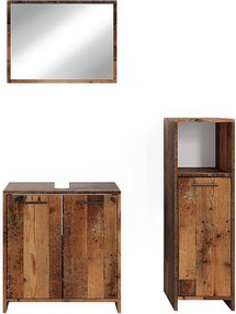 Zestaw mebli łazienkowych rustykalny dąb 58x33x60 kiko