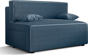 Niebieska tapicerowana sofa rozkładana K4-H47
