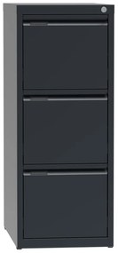 Metalowa szafa kartotekowa A4, 3 szuflady, kolor antracyt