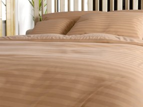 PrzytulneMieszkanie.pl PrzytulneMieszkanie.pl Hotelowa pościel z mikrofibry JASMINE brązowa - pasek 2 cm Rozmiar pościeli: 2 szt 70 x 90 cm | 200 x 220 cm