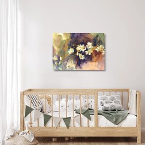 Obraz na szkle - Białe magnolie, malarstwo (70x50 cm)