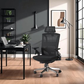Fotel Biurowy Ergonomiczny Obrotowy WILLY Czarny Nowoczesny