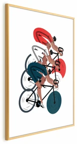 Plakat Wyścig kolarski 21x30 cm z ramą złotą bez marginesu ARTGEIST B
