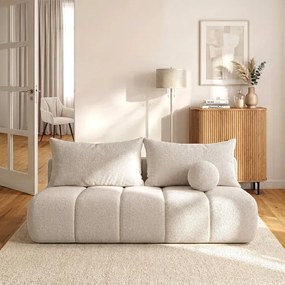 Sofa z Funkcją Spania SARIA Kremowa Boucle Nowoczesna
