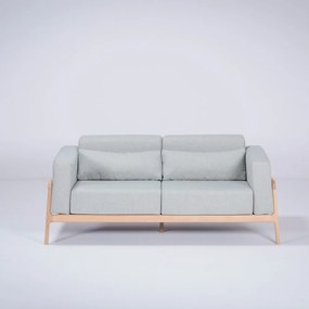 Niebieskoszara sofa z konstrukcją z litego drewna dębowego Gazzda Fawn, 180 cm