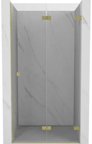 Mexen Lunar-F drzwi prysznicowe składane prawe 95 cm, transparent, złote szczotkowane - 836-095-000-55-00-P