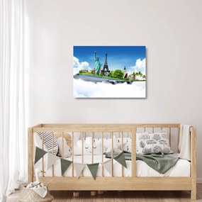 Obraz na szkle - Podróż dookoła świata (70x50 cm)