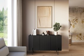 Komoda Malmi 150 cm - czarny mat / czarne nóżki